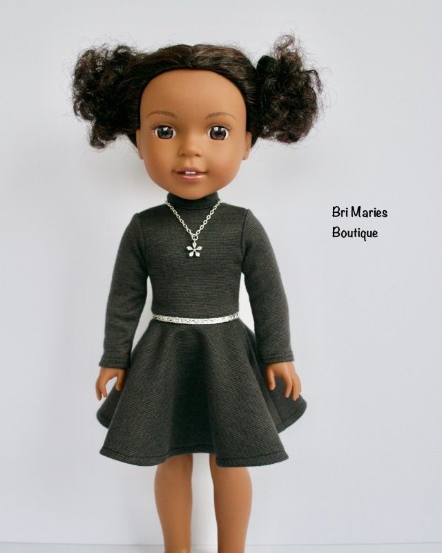 Fit & Flare Mock Neck Dress 14.5" Doll Clothes Pattern | Doll clothes